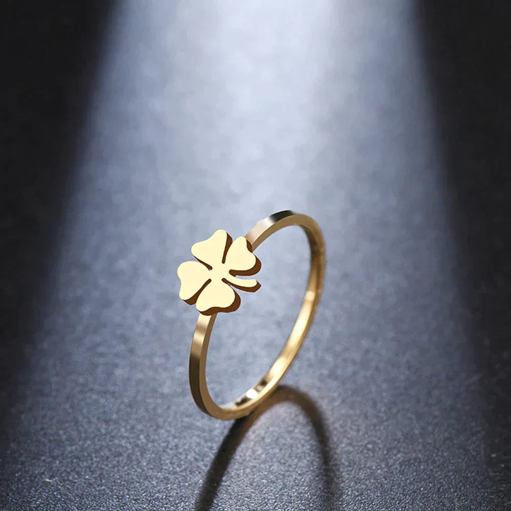 Gold and Silver Clover Ring